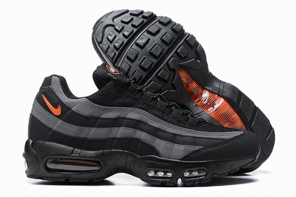 Nike Air Max 95 Black Grey Orange Swoosh Men's Shoes-127